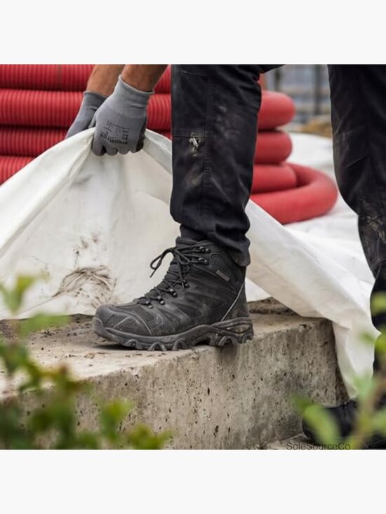 Waterproof Steel Toe Work Boots Men Lace Up Safety Construction Boots